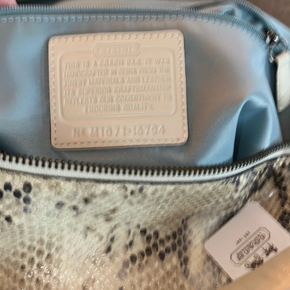 COACH ❤️ Kristin Embossed Python Leather Round Satchel Sage Shoulder Bag~NWT - Picture 9 of 11